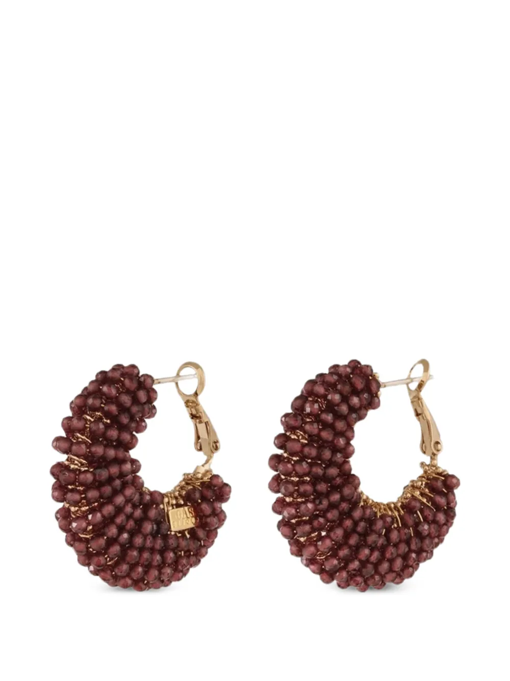 Gas Bijoux Izza beaded hoop small earrings - Marrone