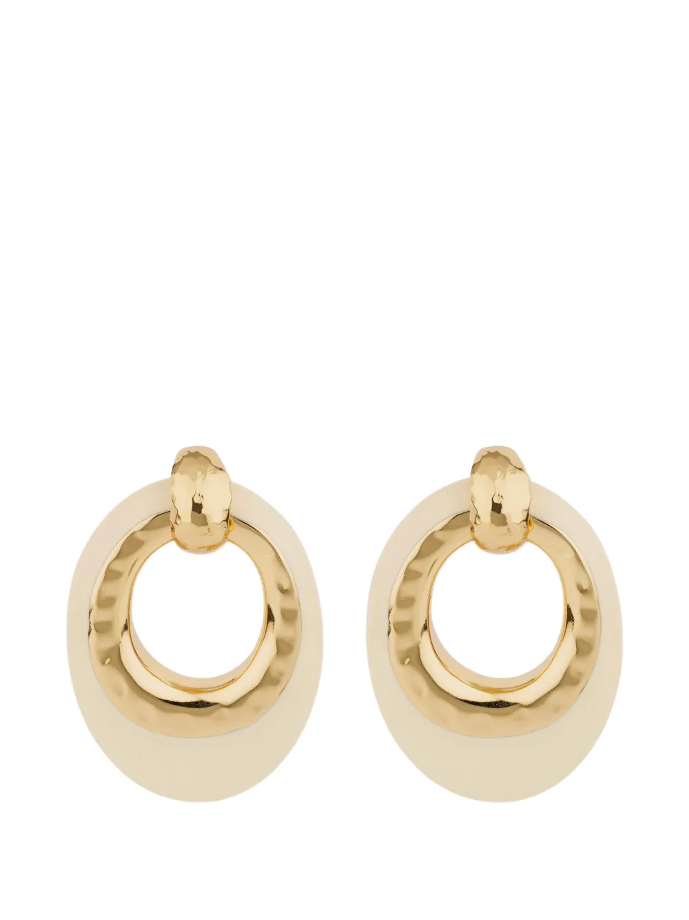 Gas Bijoux Selva hammered hoop small earrings - Toni neutri