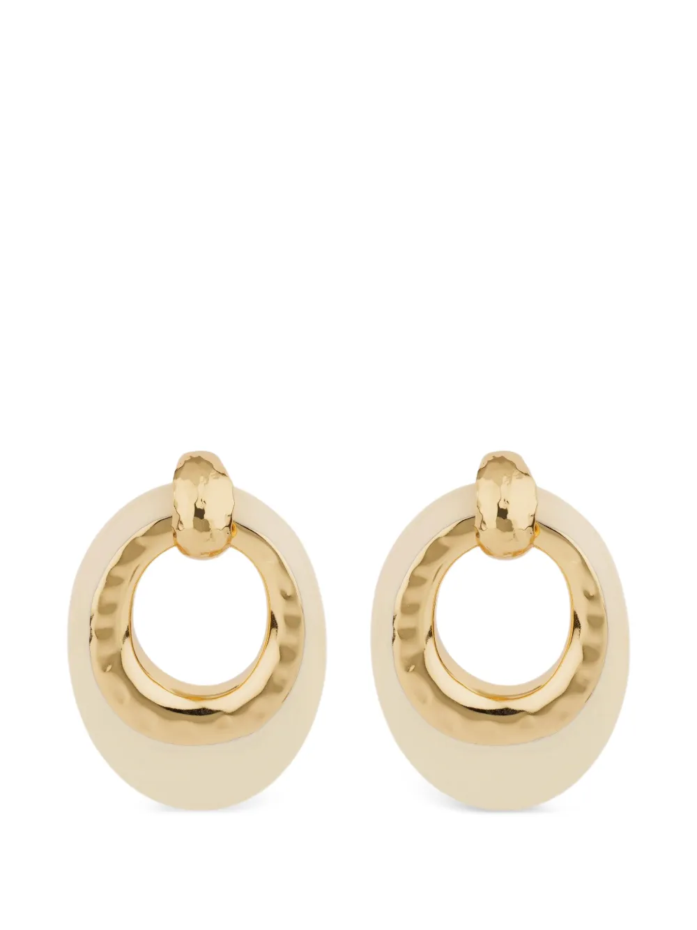 Gas Bijoux Selva hammered hoop small earrings - Toni neutri