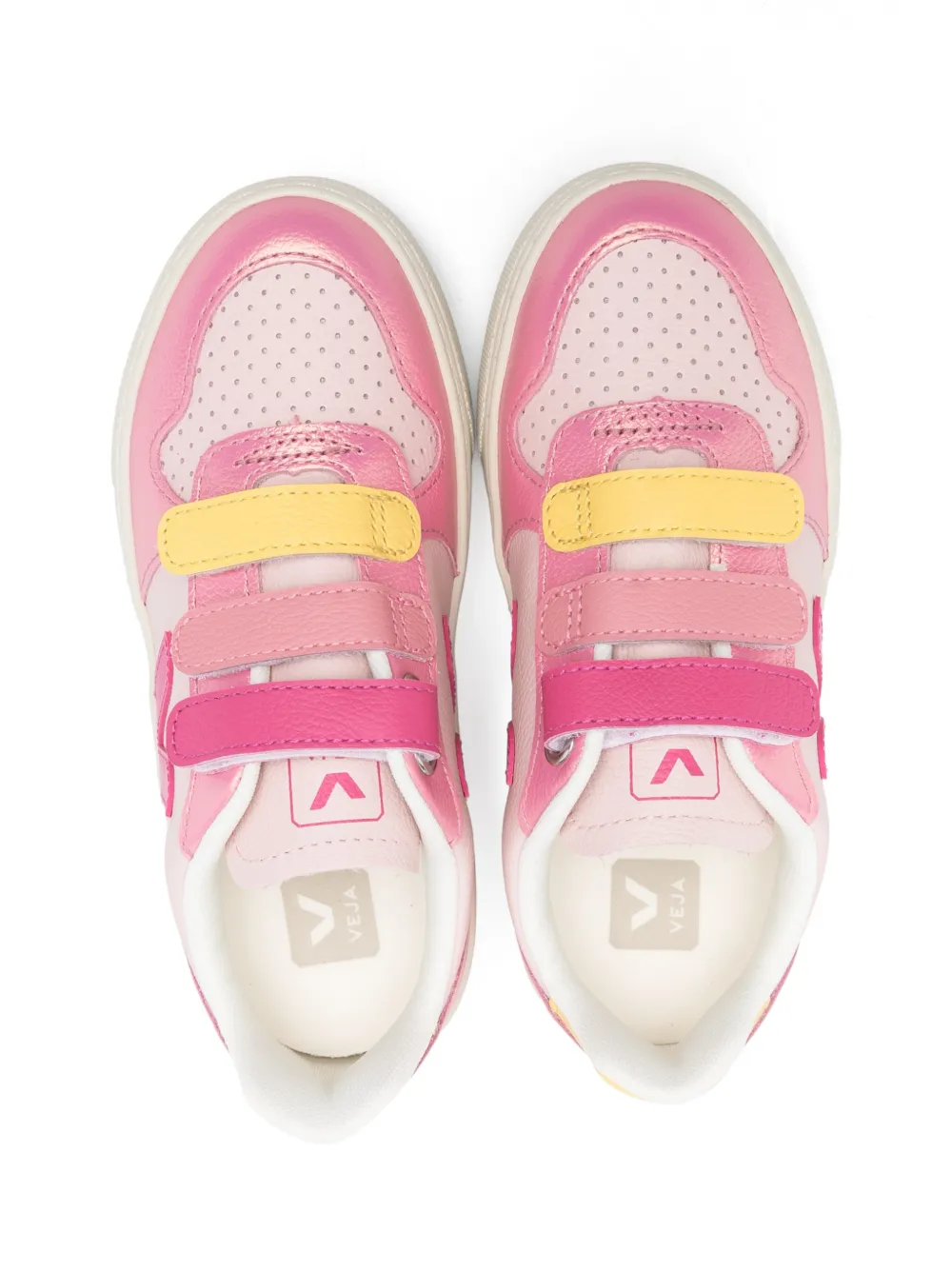 VEJA Kids V-10 leren sneakers met klittenband Roze