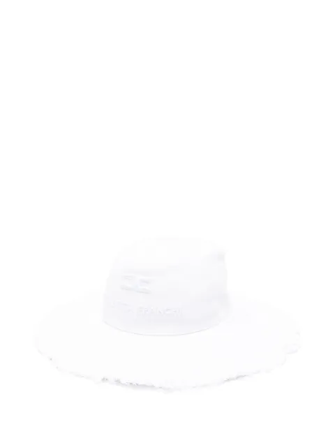 Elisabetta Franchi La Mia Bambina Sonnenhut mit Logo-Stickerei