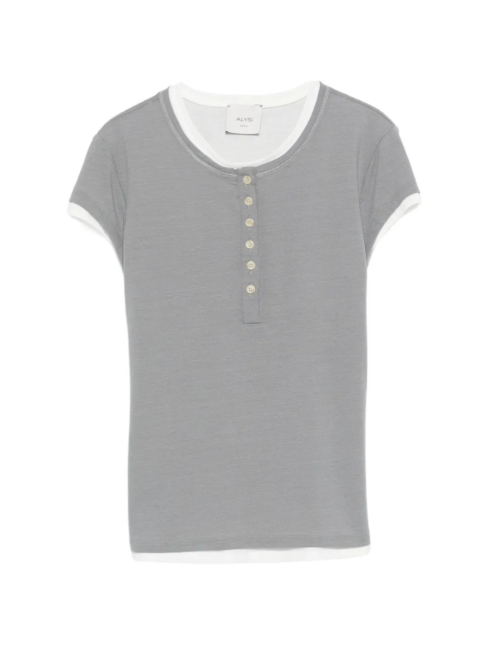 Alysi T-shirt con bottoni - Grigio