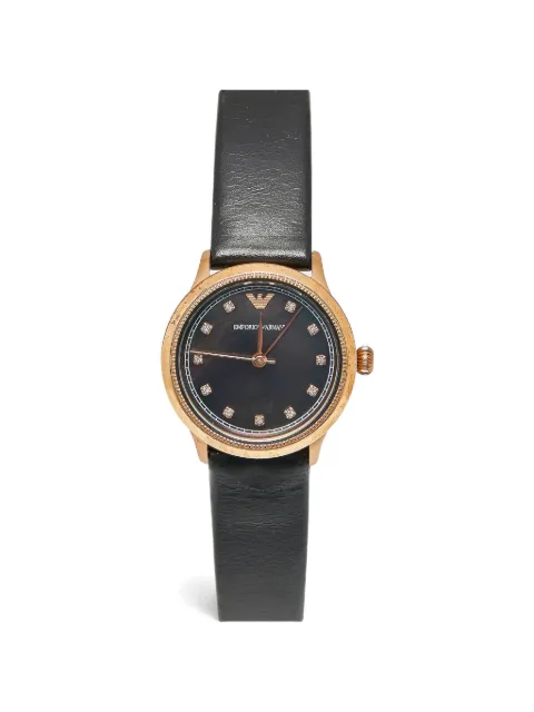 Emporio Armani Pre-Owned montre Classic 27 mm en cuir