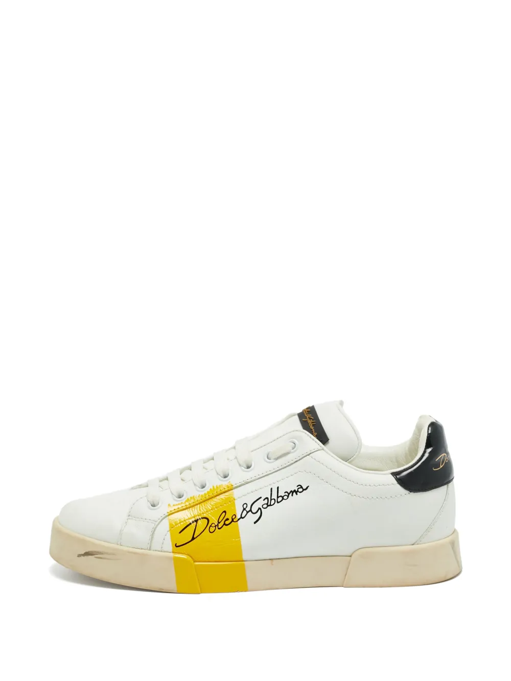Dolce & Gabbana Pre-Owned Portofino leather sneakers - Bianco