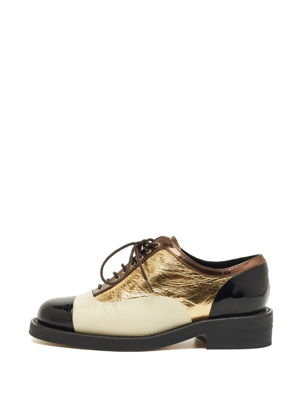 CHANEL Pre-Owned leather oxford shoes - Gold