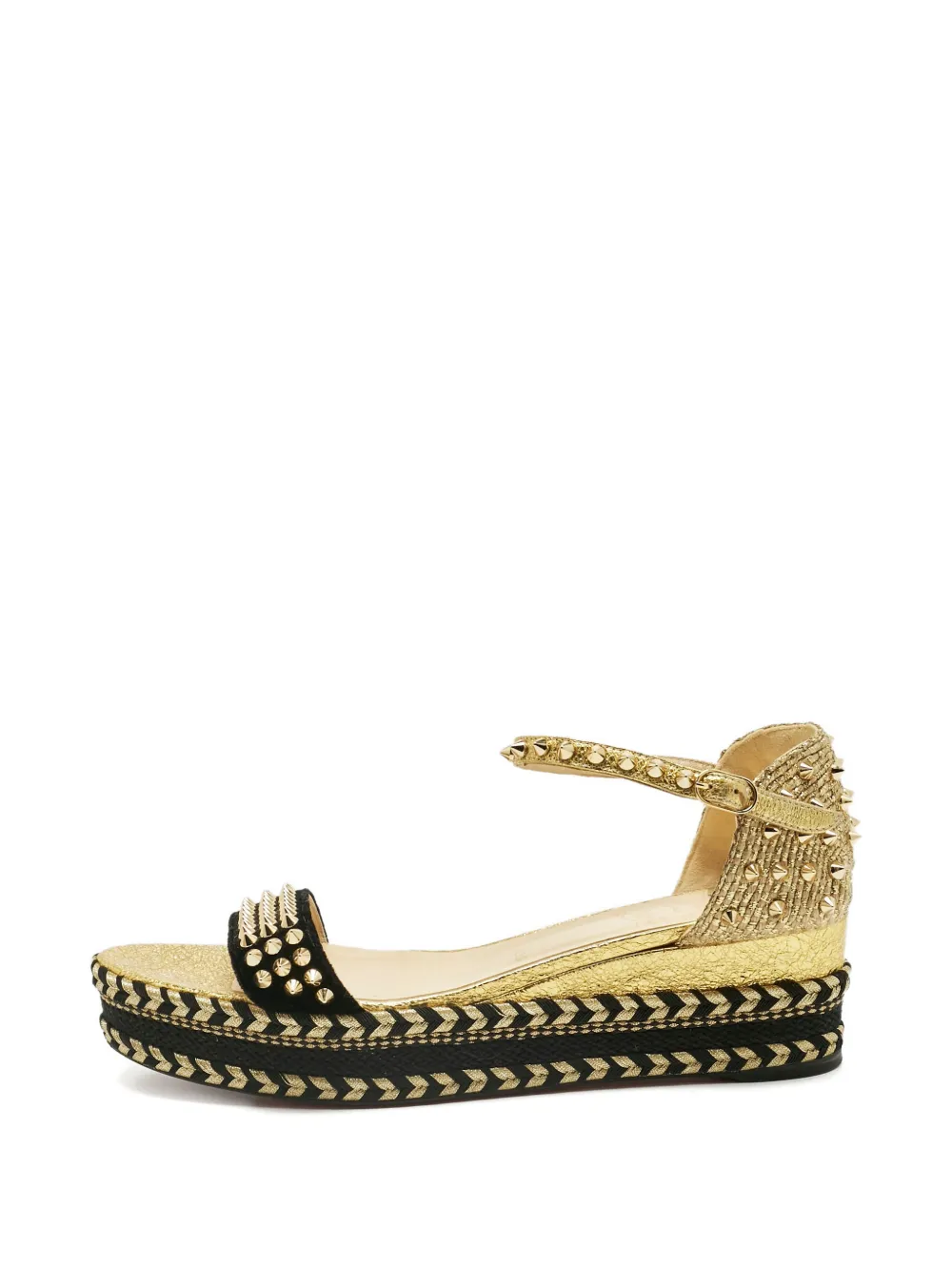 Christian Louboutin Pre-Owned Espadrilles mit spitzen Nieten - Gold