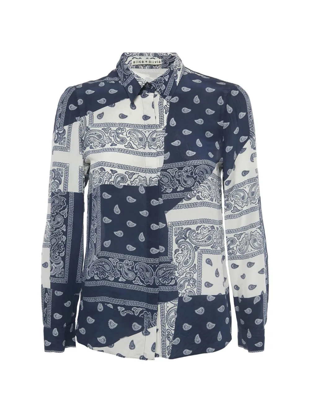 alice + olivia bandana-print long-sleeve shirt - Blu