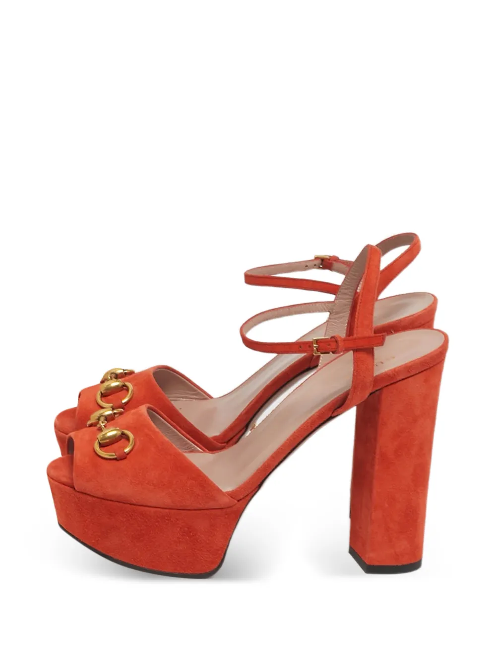 Gucci Pre-Owned Horsebit platform sandals - Arancione