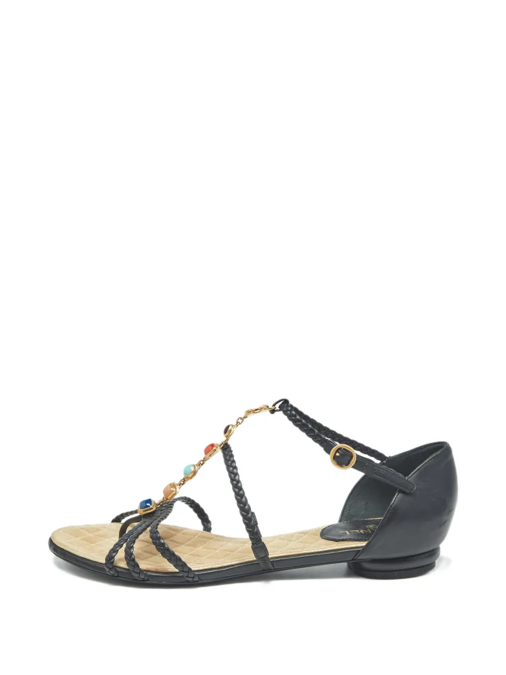 CHANEL Pre-Owned woven leather sandals - Schwarz