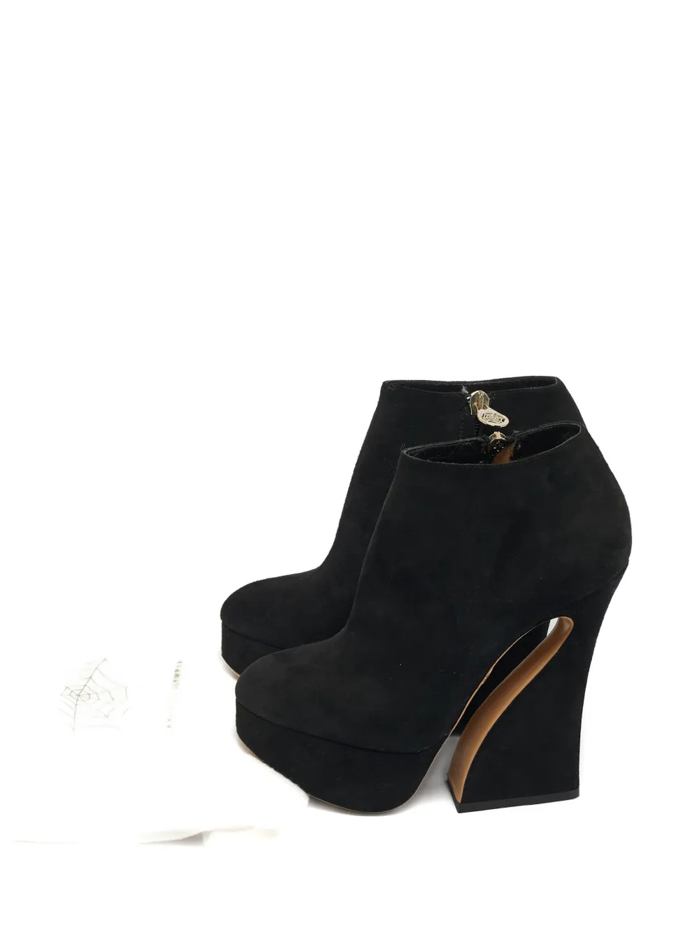 Charlotte Olympia suede high-heel boots - Nero