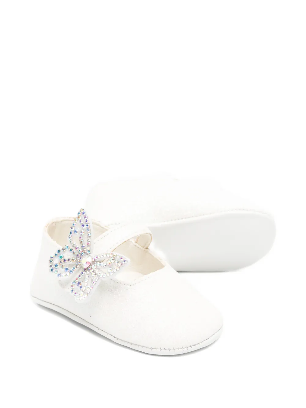 BabyWalker Ballerina's verfraaid met vlinder Wit