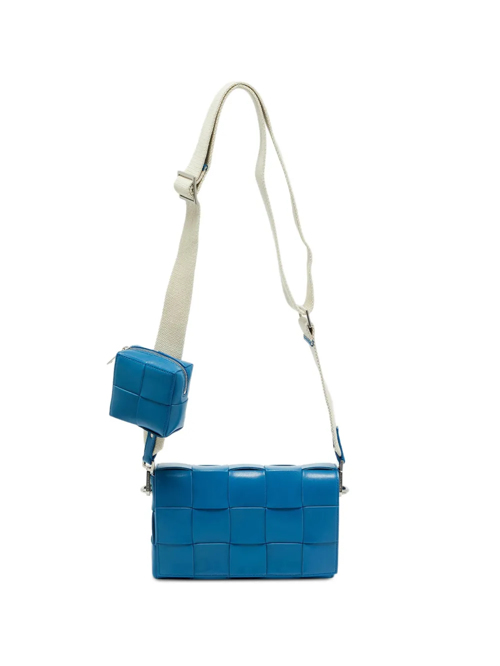 Bottega Veneta Pre-Owned woven leather cassette cross body bag - Blue