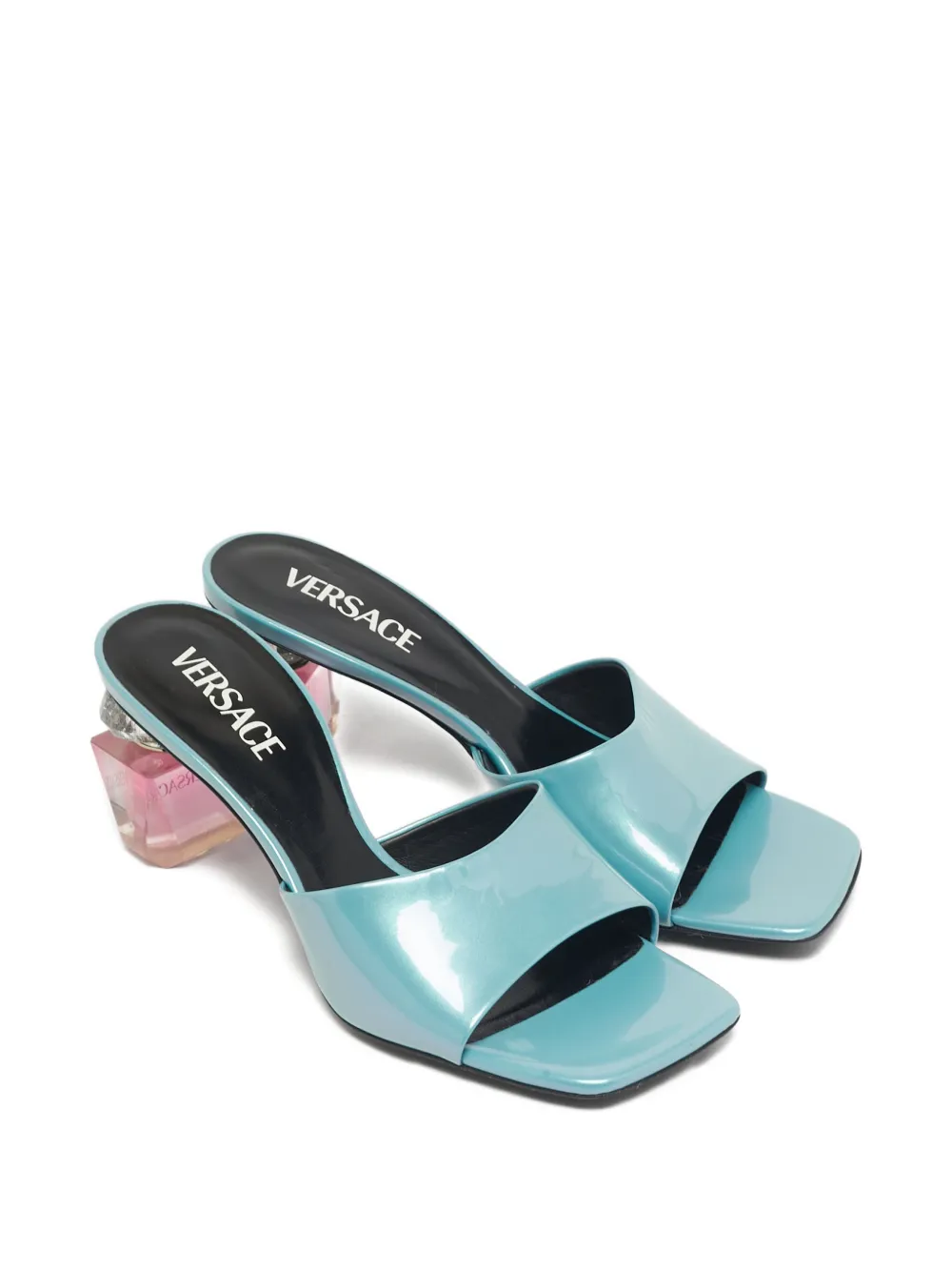 Versace Pre-Owned shaped-heel sandals - Blu