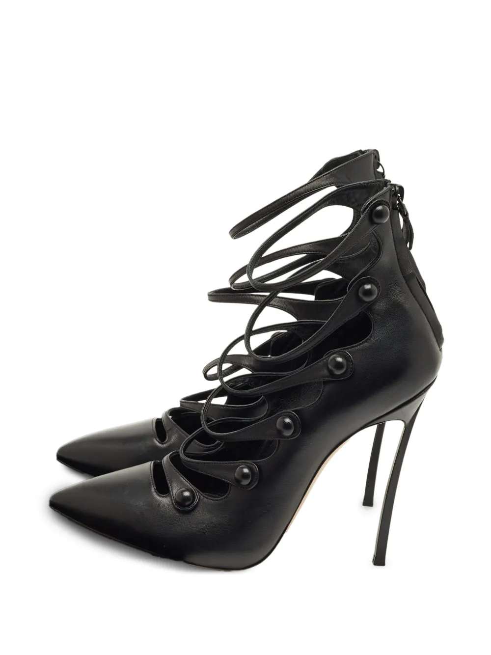 Gianvito Rossi straps leather pumps - Nero