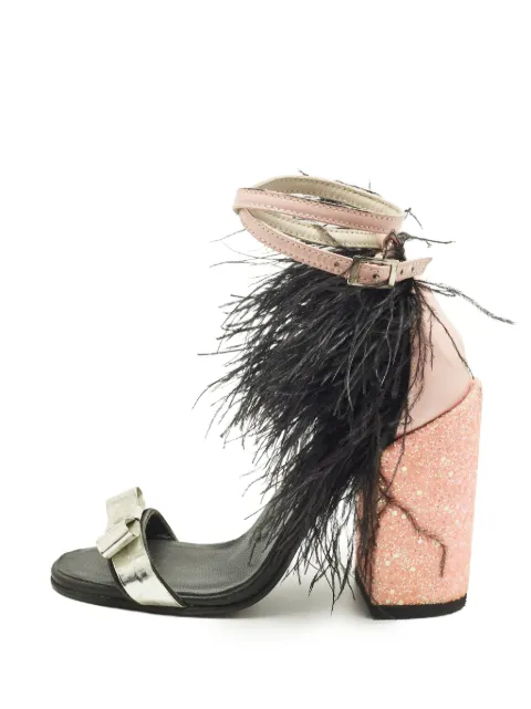 MACH & MACH leather feather sandals