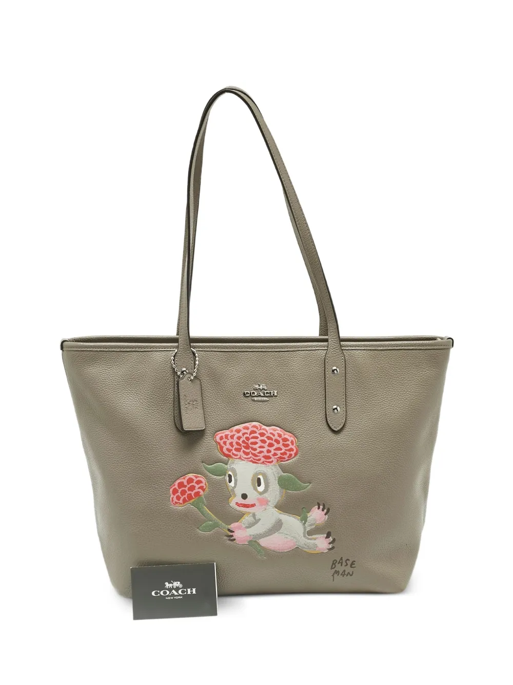 Coach leather illustration tote bag - Grigio