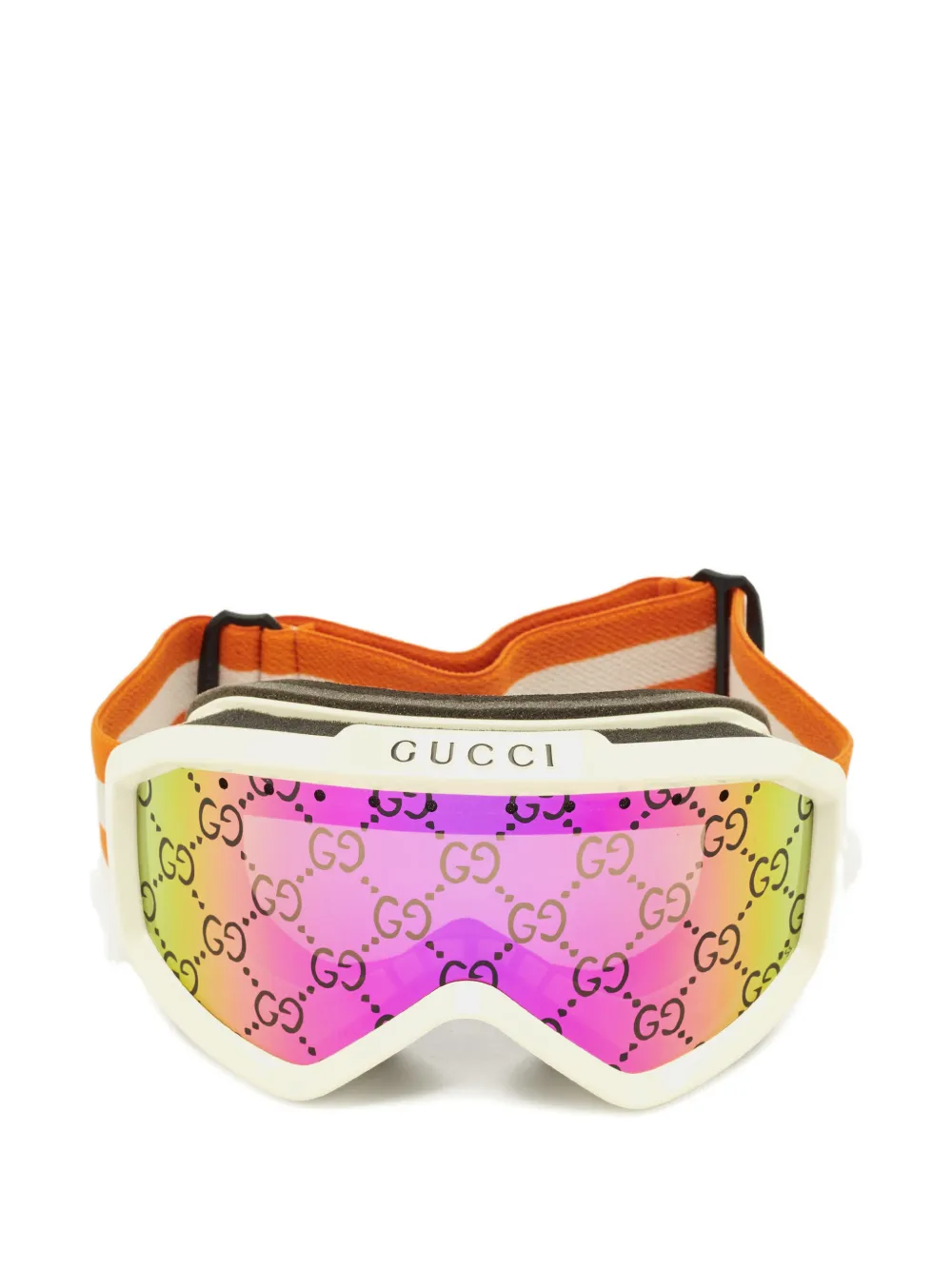 Gucci Pre-Owned GG striped ski goggles - Arancione