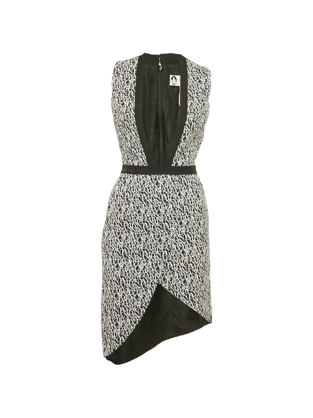 Lanvin Pre-Owned logo-print asymmetric dress - Nero
