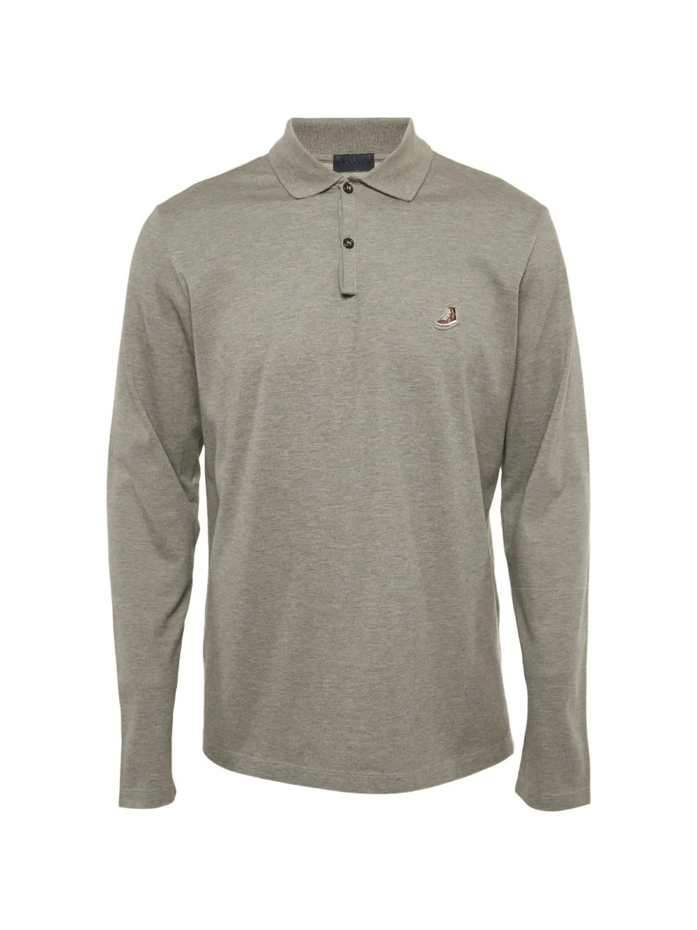 Lanvin Pre-Owned full-sleeve patch polo shirt - Grigio
