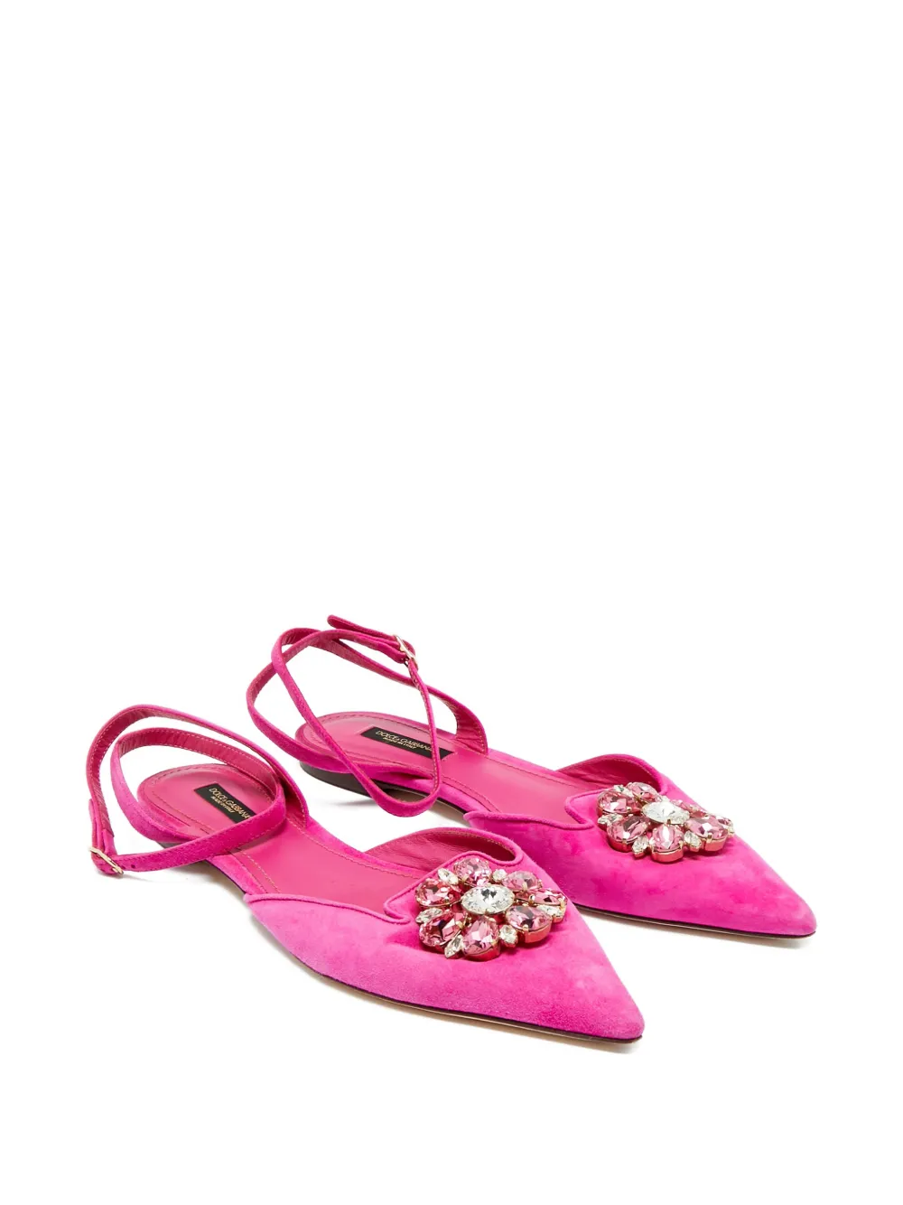 Dolce & Gabbana Pre-Owned crystal-embellishment ballet flats - Rosa