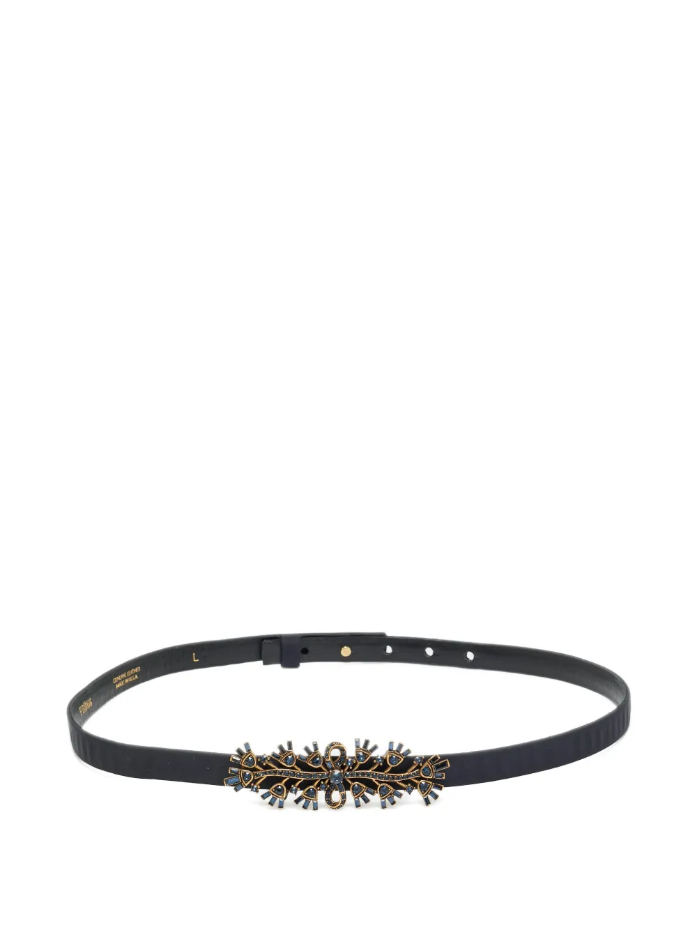 Oscar de la Renta Pre-Owned satin crystal-embellished belt - Nero
