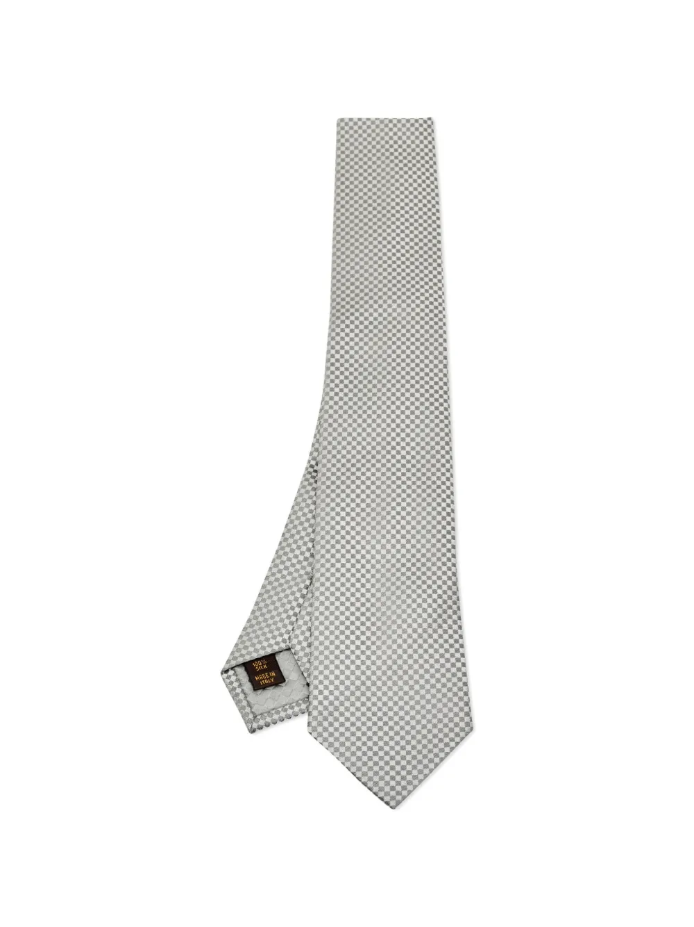 Louis Vuitton Pre-Owned Damier Ebène silk tie - Grigio
