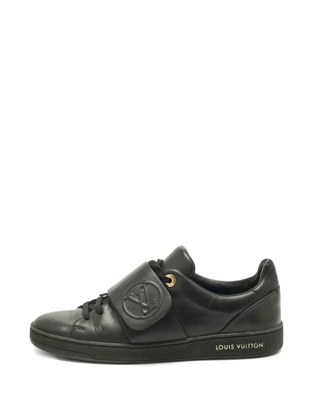 Louis Vuitton Pre-Owned leather strap sneakers - Schwarz