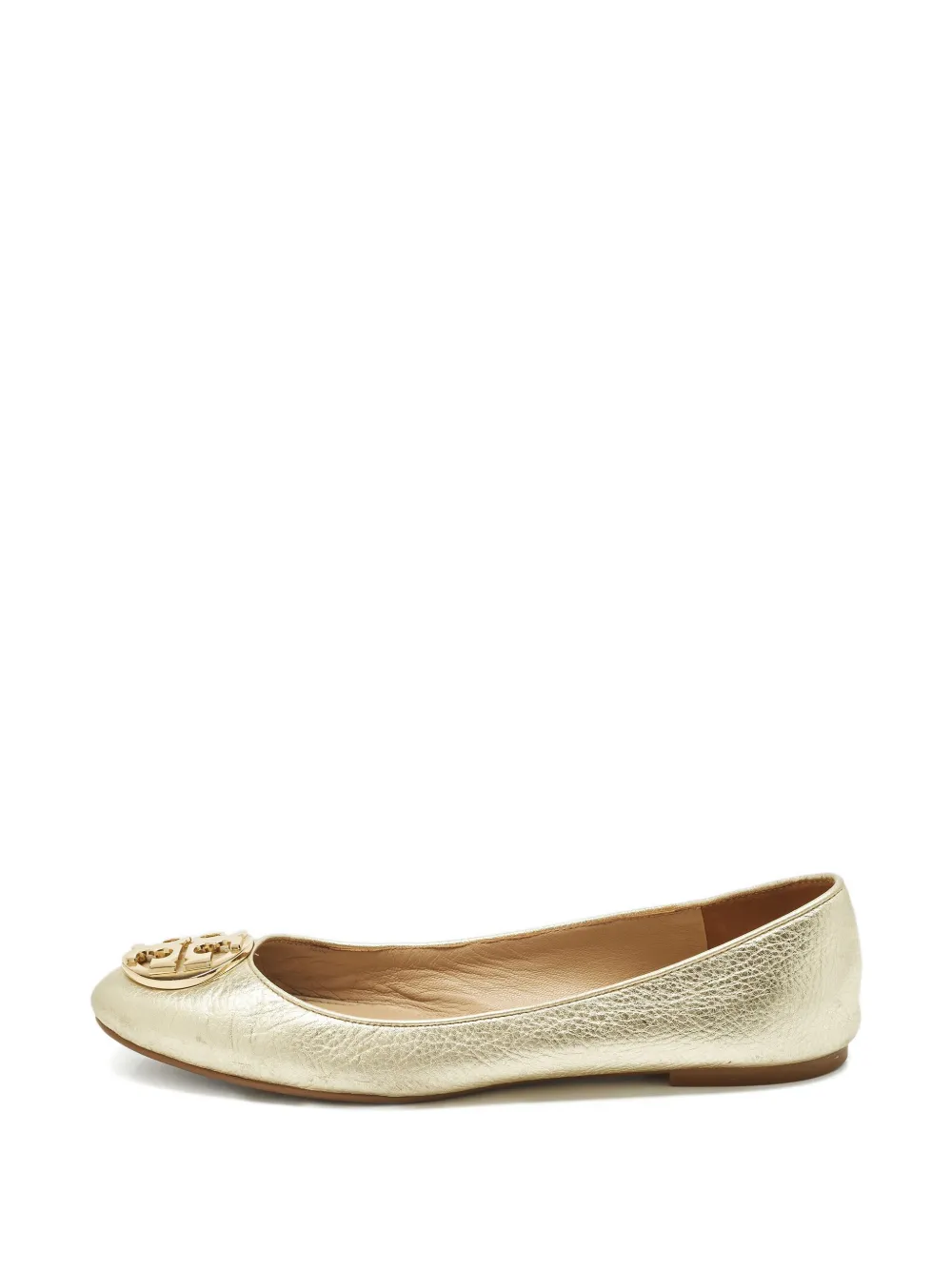 Tory Burch patent-leather ballet flats - Gold