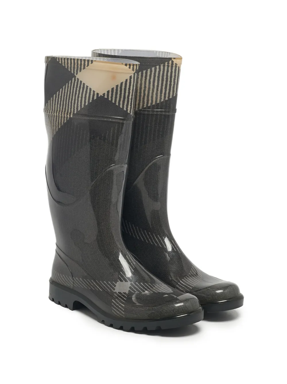 Burberry Pre-Owned House-check rain boots - Verde