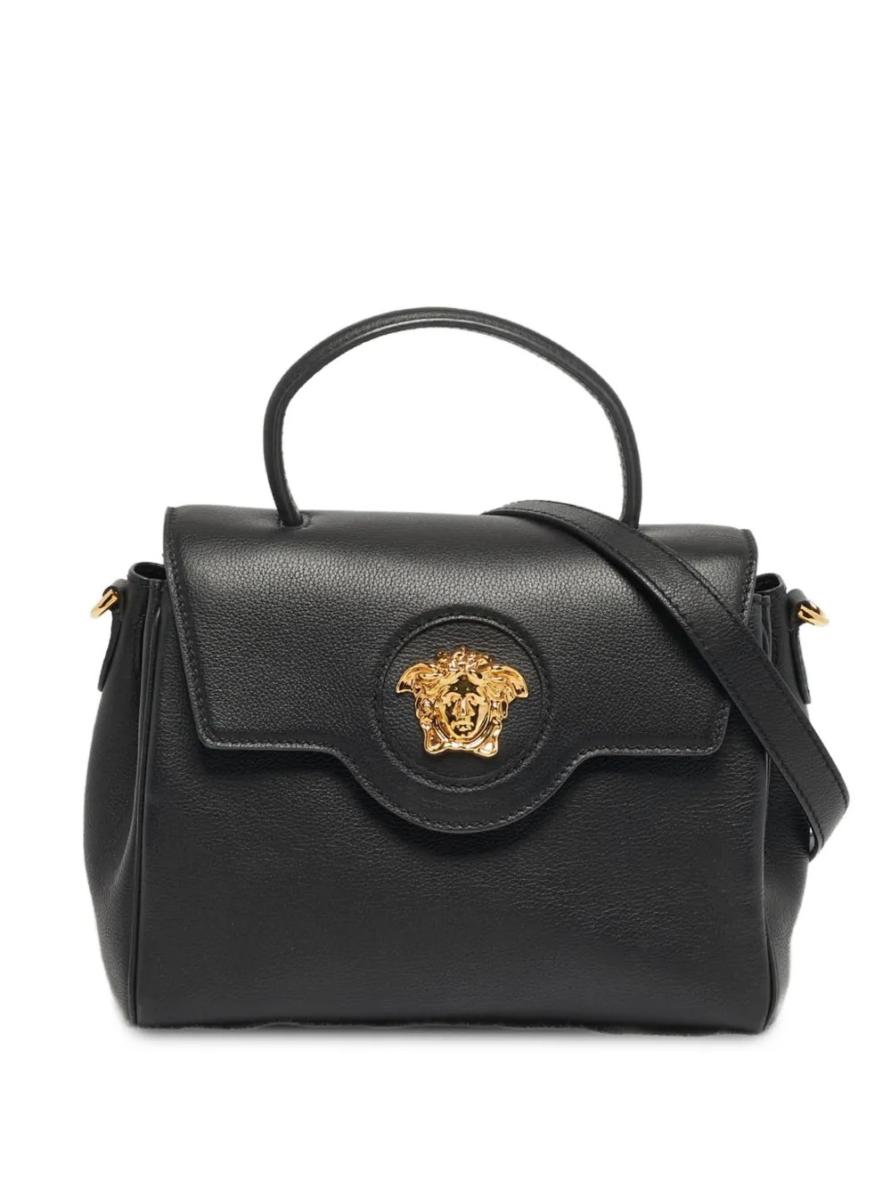 Versace Pre-Owned emblem leather satchel - Nero