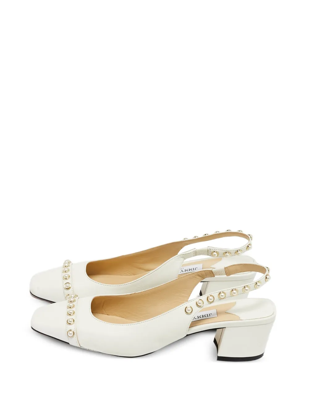 Jimmy Choo Pre-Owned Hya pearl-embellishment pumps - Bianco