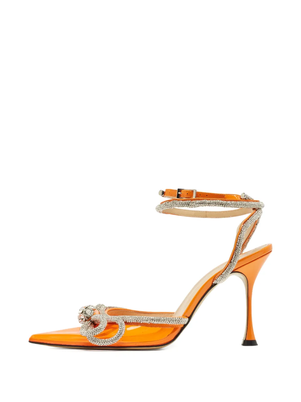 MACH & MACH Crystal embellishment leather pumps - Arancione