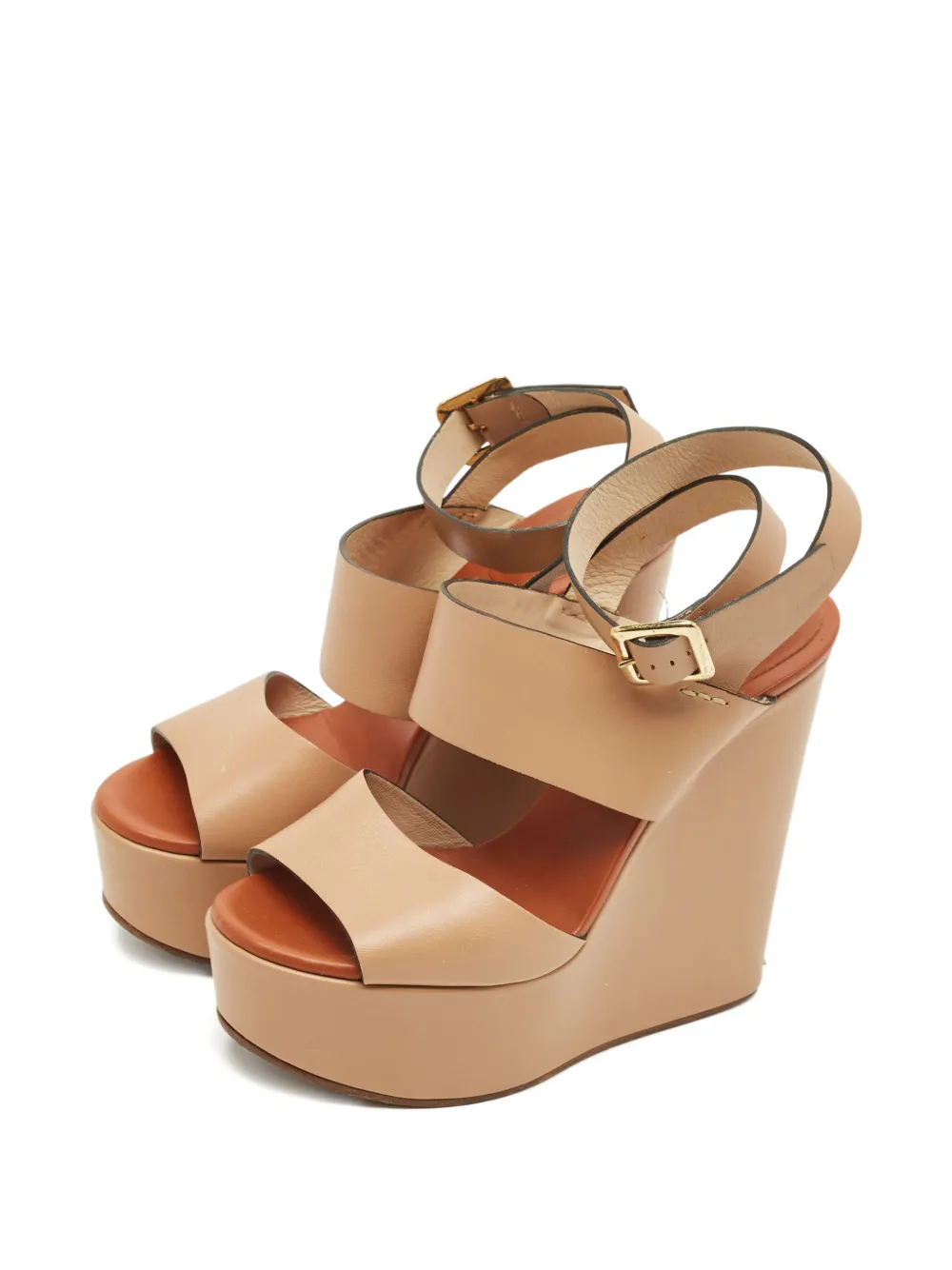 Chloé Pre-Owned wedge-heel sandals - Nude