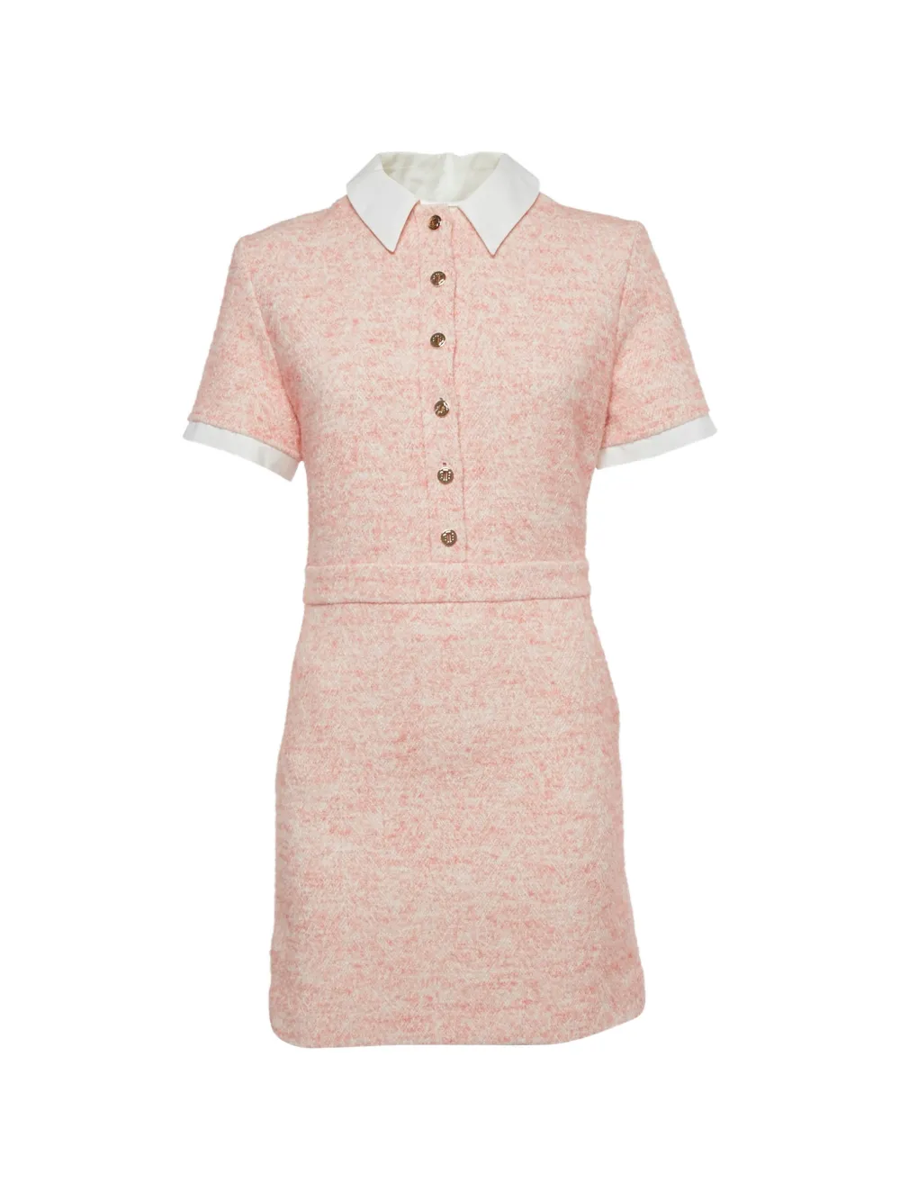 Maje tweed collar mini dress - Rosa