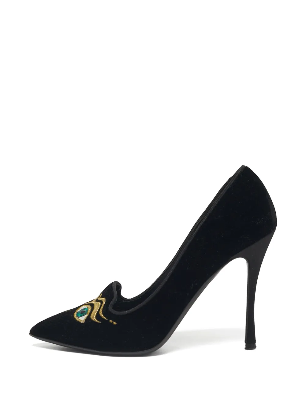 Nicholas Kirkwood velvet embroidery pumps - Nero