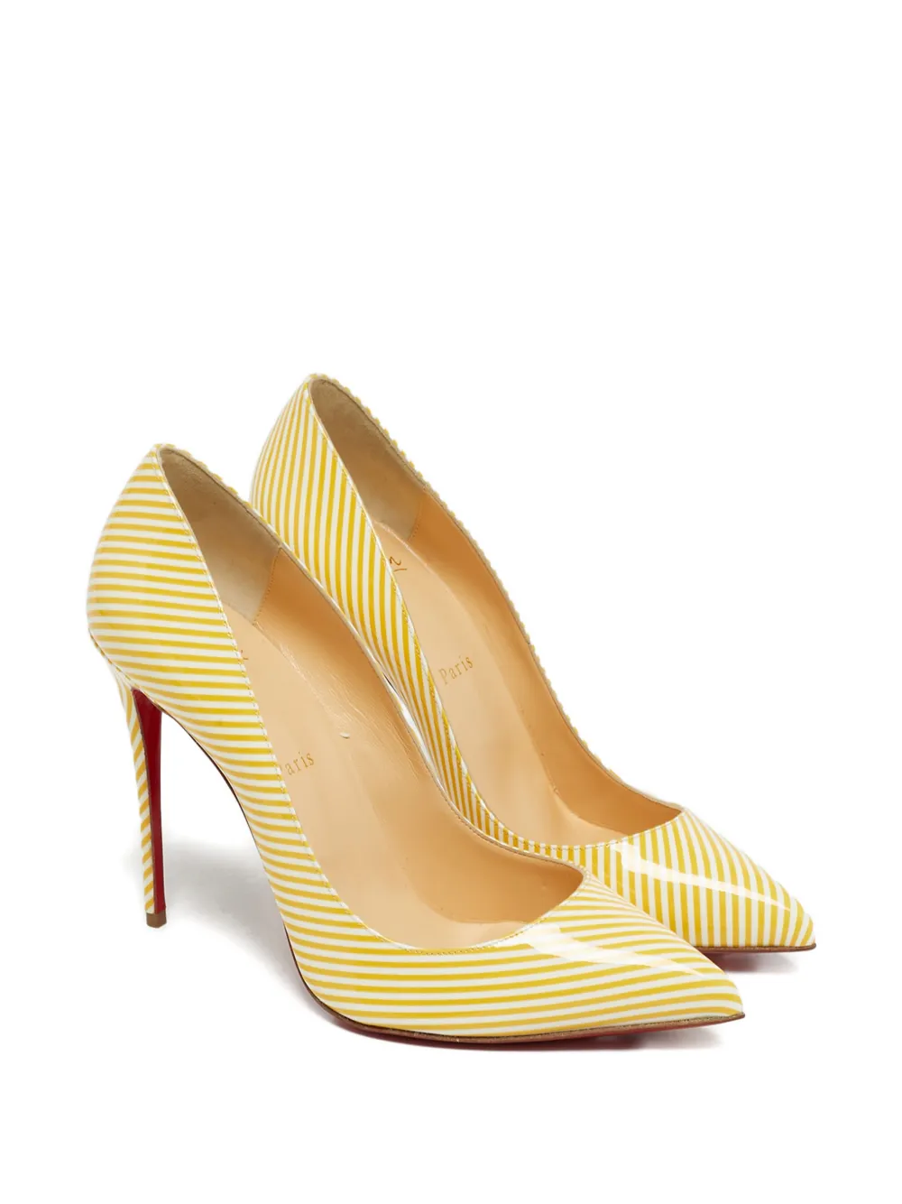 Christian Louboutin Pre-Owned leather striped pumps - Giallo