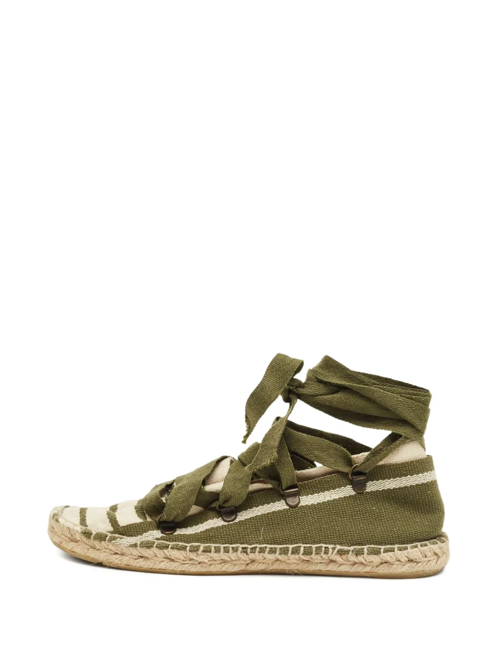 Tory Burch striped ankle-wrap espadrilles - Verde