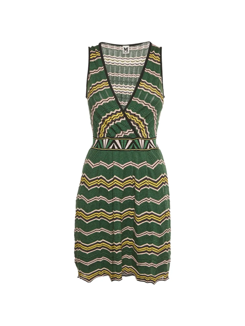 Missoni Pre-Owned V-neck short-sleeve mini dress - Verde