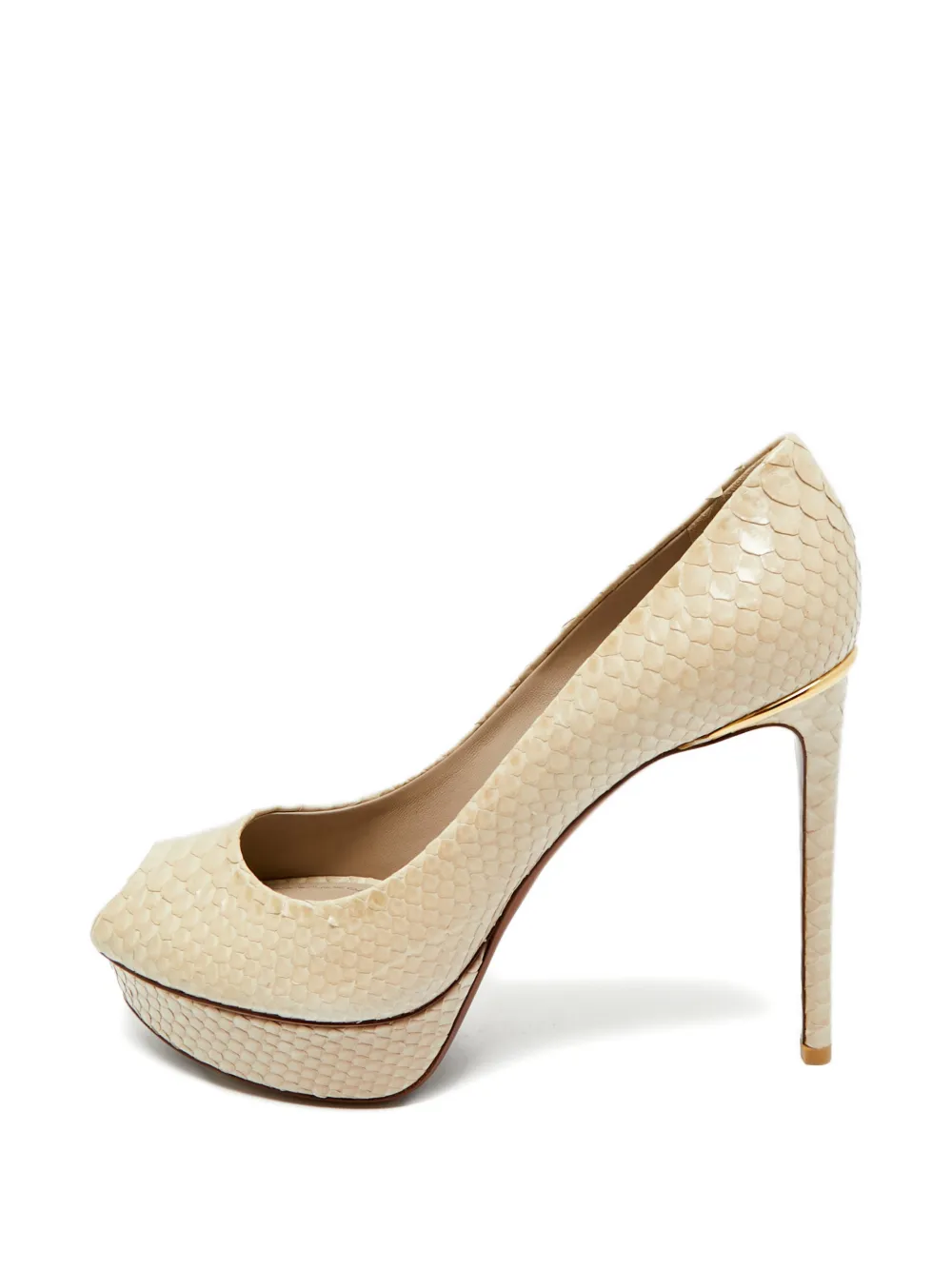 Louis Vuitton Pre-Owned python peep-toe sandals - Toni neutri