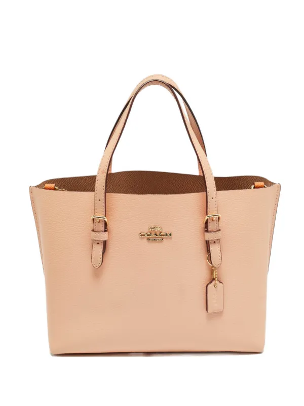 Coach Mollie Adjustable Handle Leather Tote Bag | Orange | FARFETCH