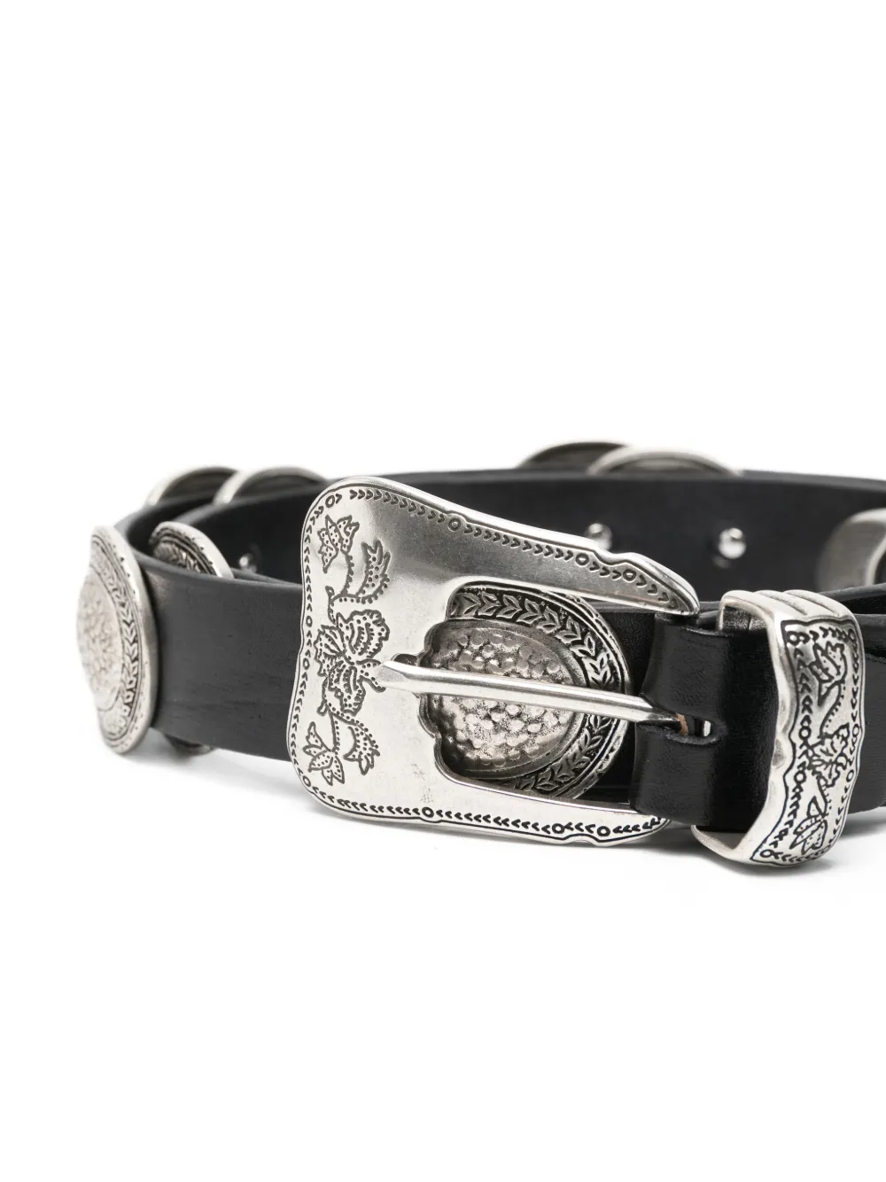  Eraldo Engraved-buckle Belt - Black 