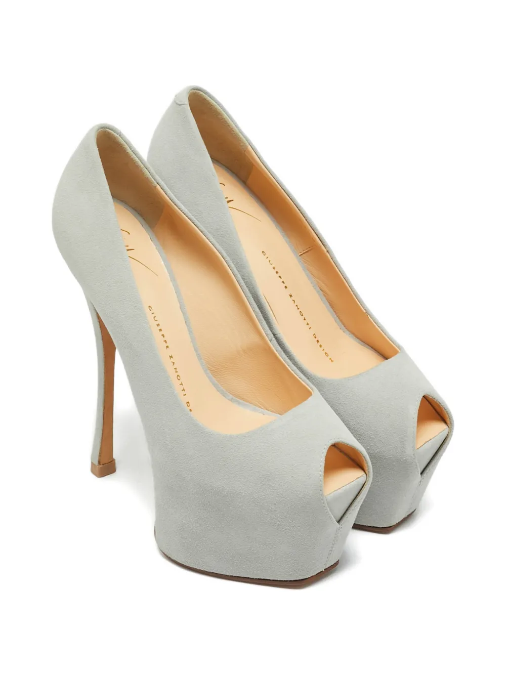 靴 Vintage Giuseppe Zanotti Heel Pumps Giuseppe Zanotti Vintage Liza Platform peep-toe Pumps | Grey