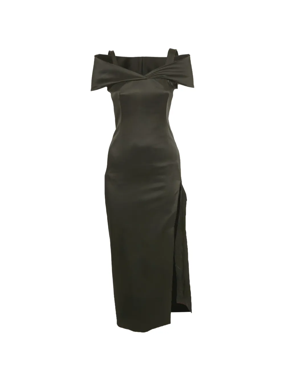 Off-White Pre-Owned satin cold-shoulder dress - Nero