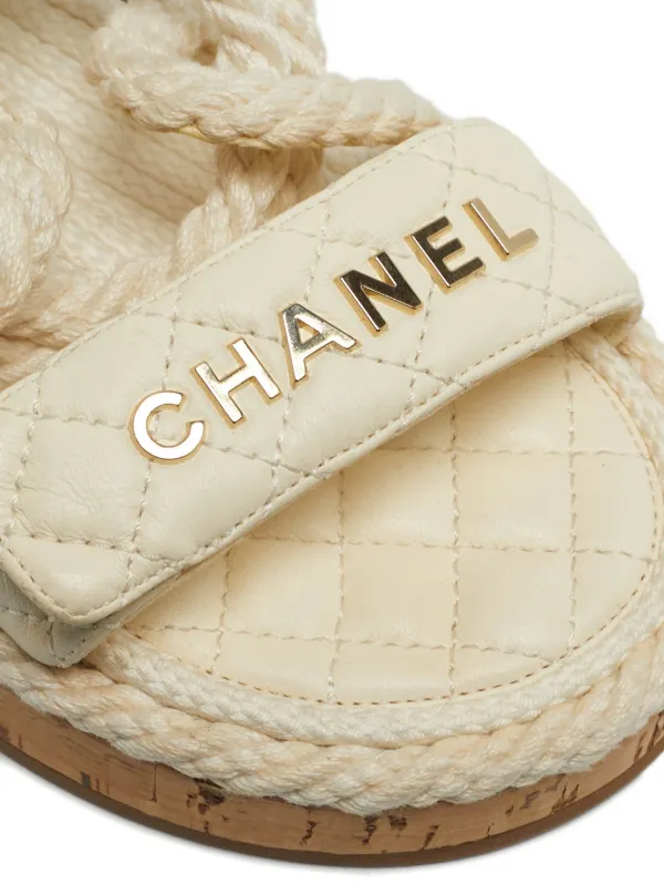 CHANEL Pre-Owned レザー サンダル | ニュートラル | FARFETCH JP