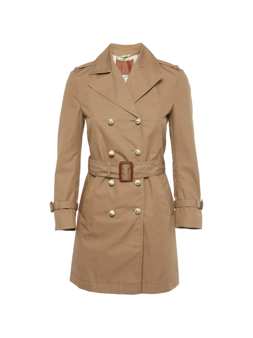 Gucci Pre-Owned button-fastening belted coat - Toni neutri