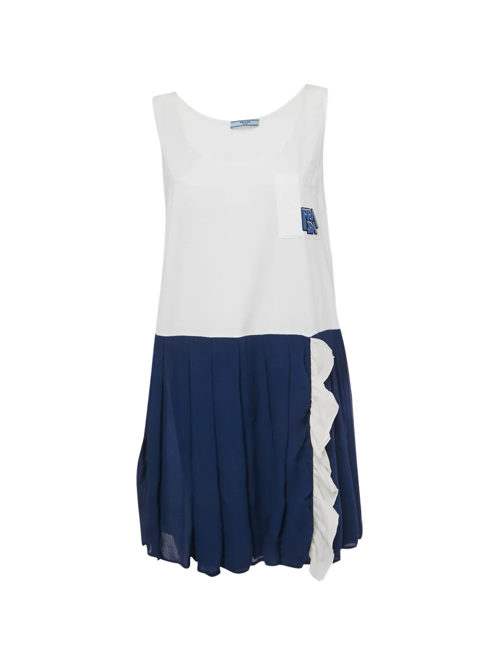 Prada Pre-Owned Abito corto con stampa - Bianco