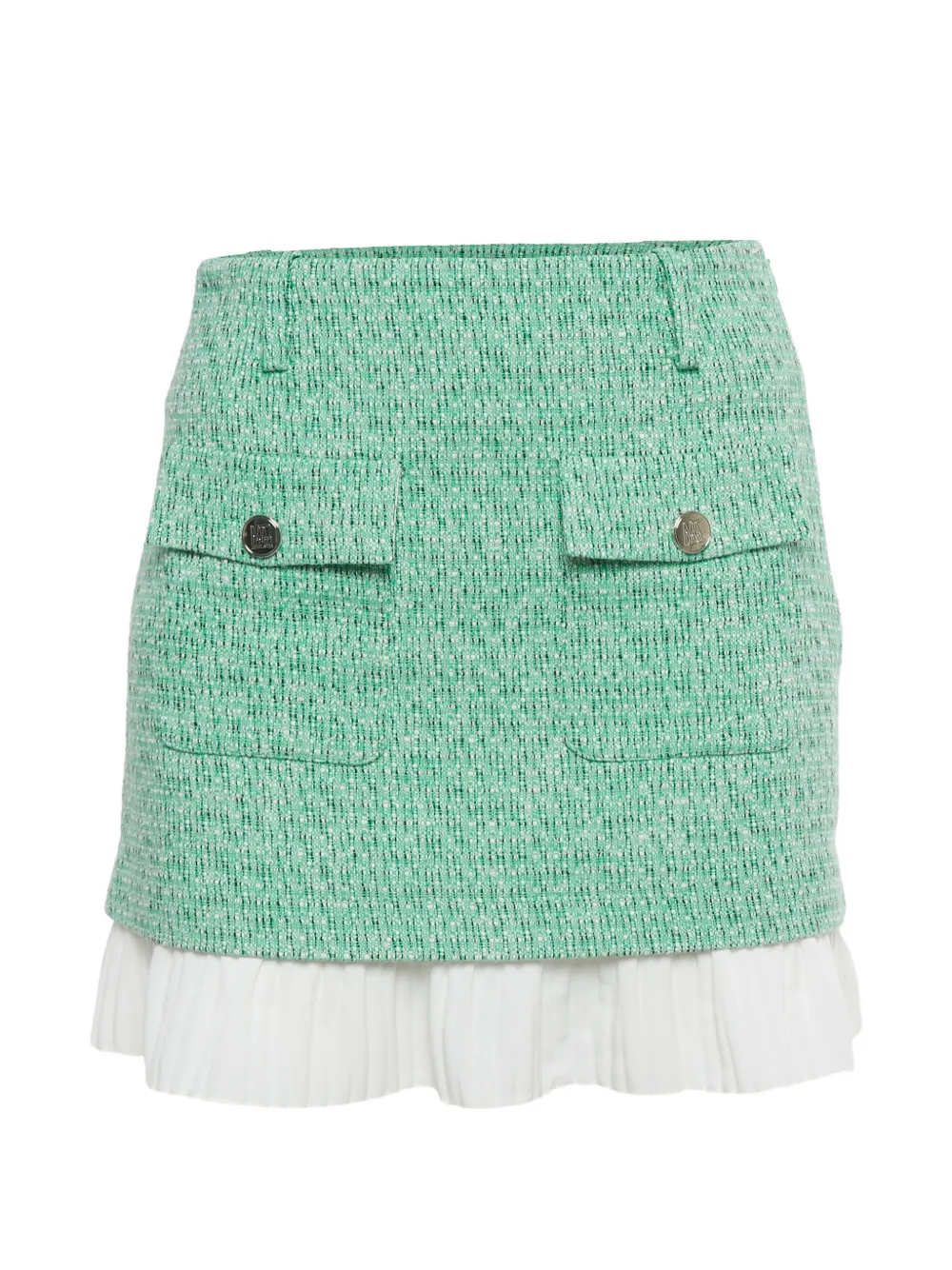 Maje tweed plissé skirt - Verde