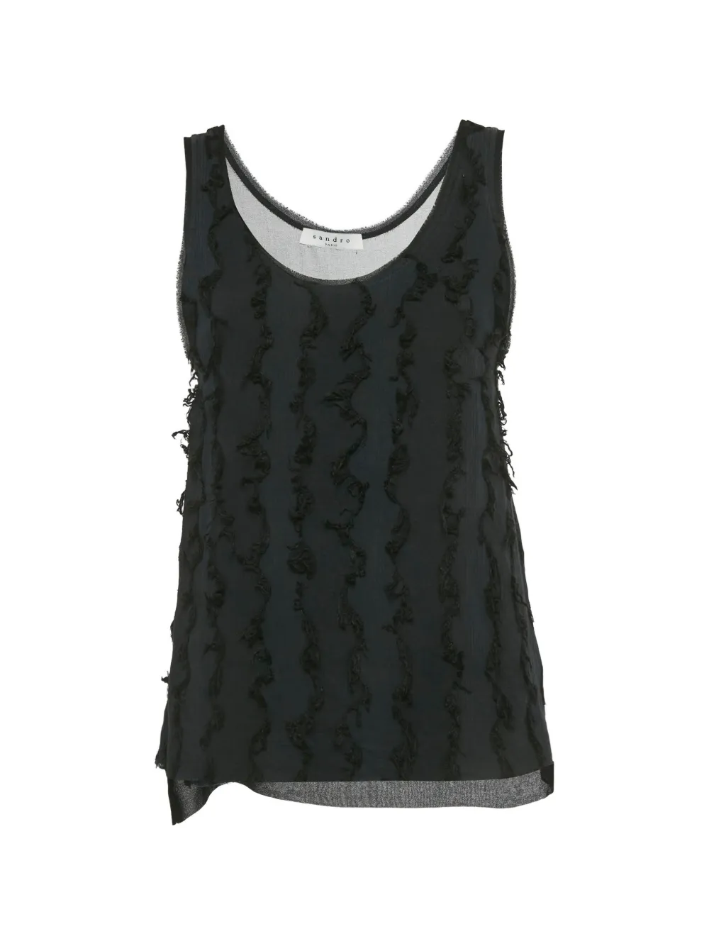 SANDRO frayed tank top - Nero