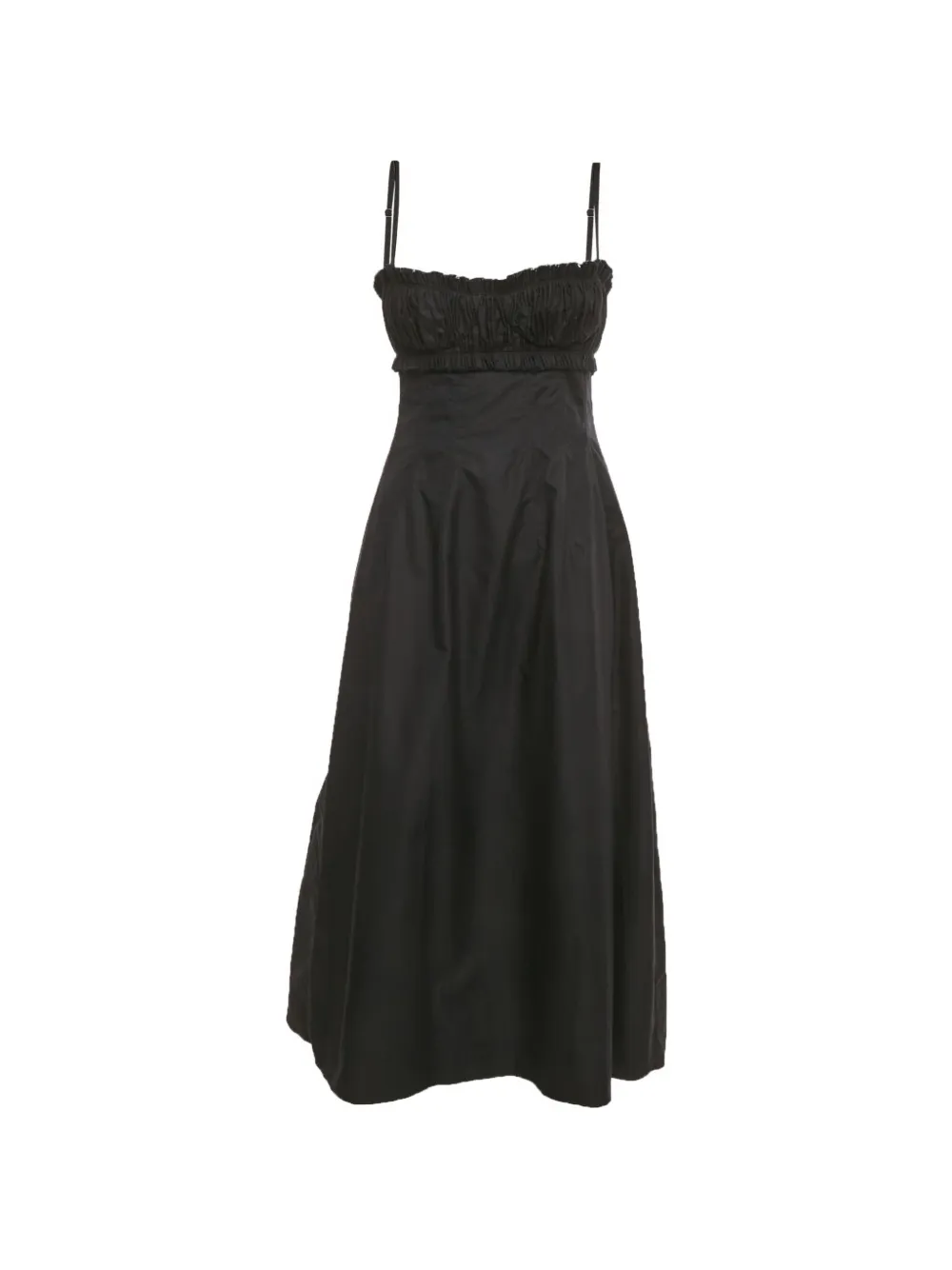KHAITE shirred midi dress - Nero