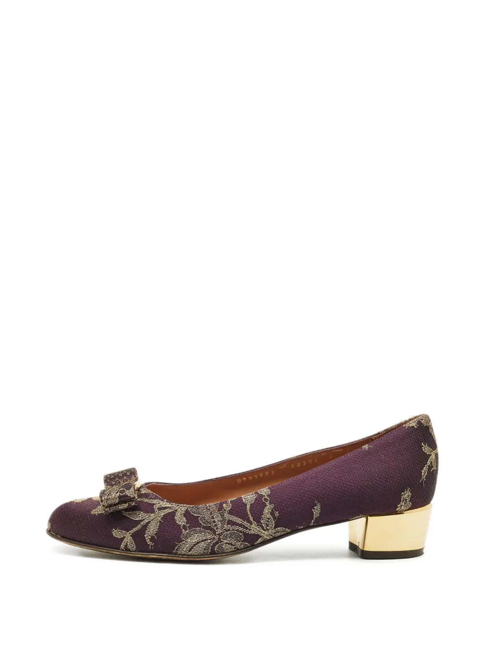 Ferragamo Pre-Owned Brocade bow-embellishment pumps - Viola